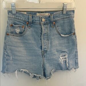 Levi's Light Blue Distressed Jean Shorts